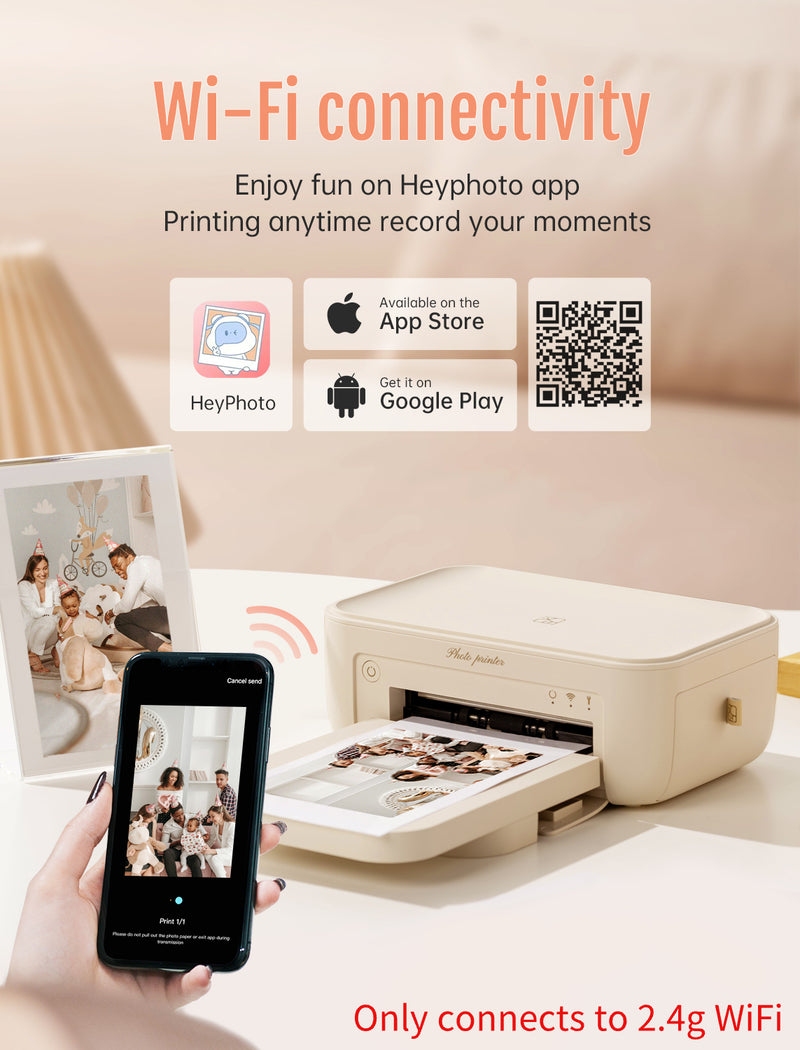 HPRT CP4100 Wi-Fi Wireless Instant Photo Printer 4x6 with 20 Sheets of Photo Paper