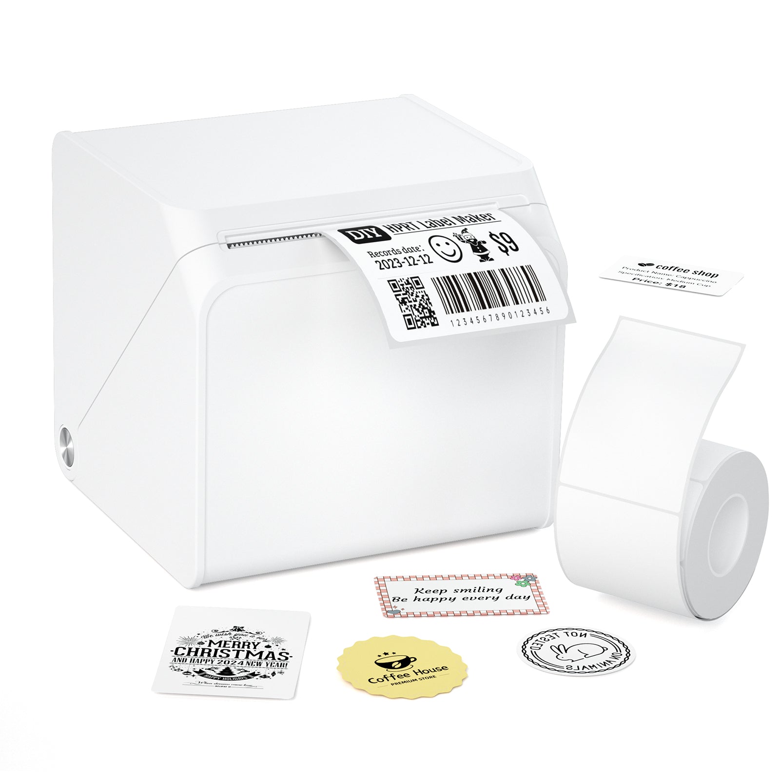Heat Label Maker HPRT T260LR Bluetooth Portable Thermal Label Maker with 1 Roll Sticker ...