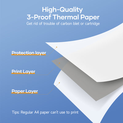 iDPRT Thermal Printer Paper, 200 Sheets US Letter 8.5 x 11 Inch, MT610 Thermal Paper,Compatible with iDPRT/HPRT/PRT Portable Printer and Other Thermal Document Printers