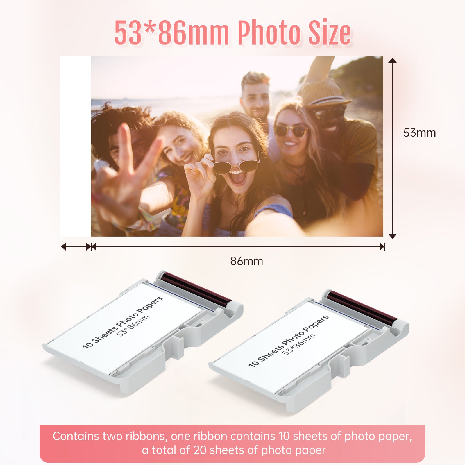 Compuprint Replace Ribbon CP2100 Mini Photo Printer Replacement Ribbon and 10 Sheets of Photo Pa ...