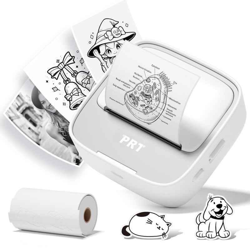 PRT S1 Inkless Mini Printer with 1 Roll Sticker Paper
